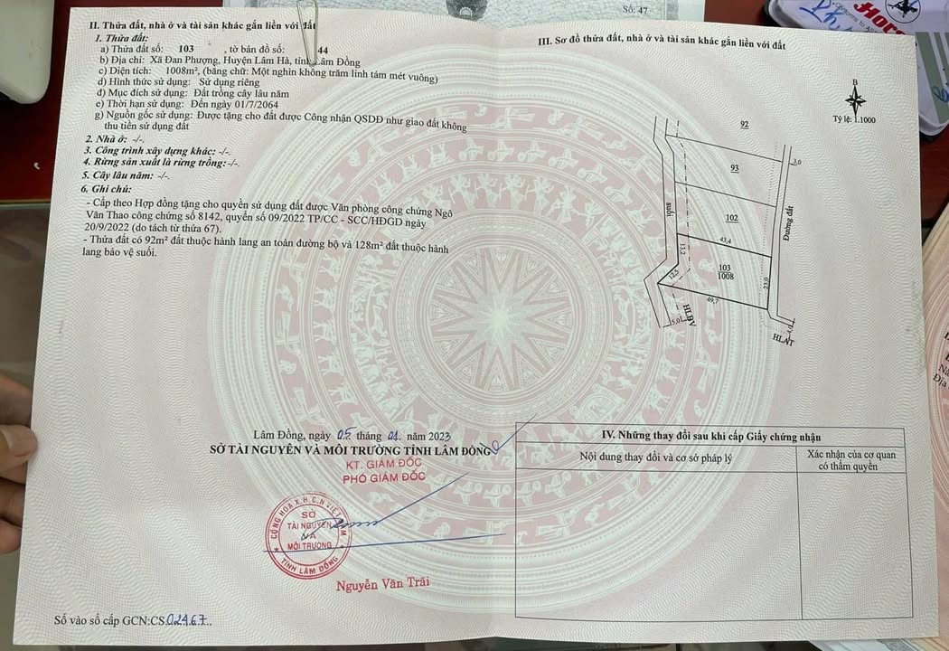 Đất nền Tân Hà, Lâm Hà 1008m² - Sổ sẵn, Giá cắt lỗ 490 triệu