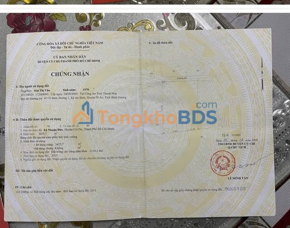 Đất nền Củ Chi 3600m² mặt tiền nhựa, quy hoạch khu dân cư - Giá 13 tỷ