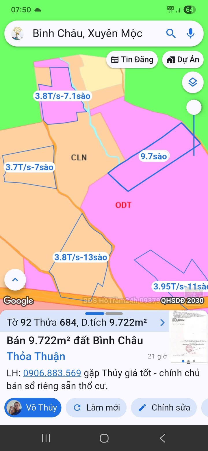 Đất Vườn Bình Châu 9722m² Sổ Hồng Sẵn - Đầu Tư Sinh Lời 21 Tỷ