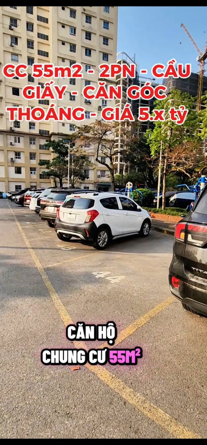 Chung cư 55m² Cầu Giấy - Căn góc 2PN - 5.x Tỷ - Sổ đỏ giao dịch ngay