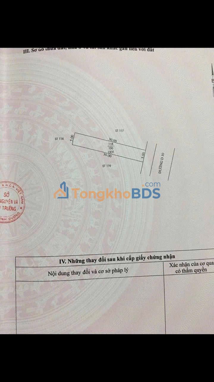 Bán Gấp Đất 150m² Đường D10, TĐC Phú Mỹ, T.Dầu Một - Sổ Hồng Full Thổ Cư