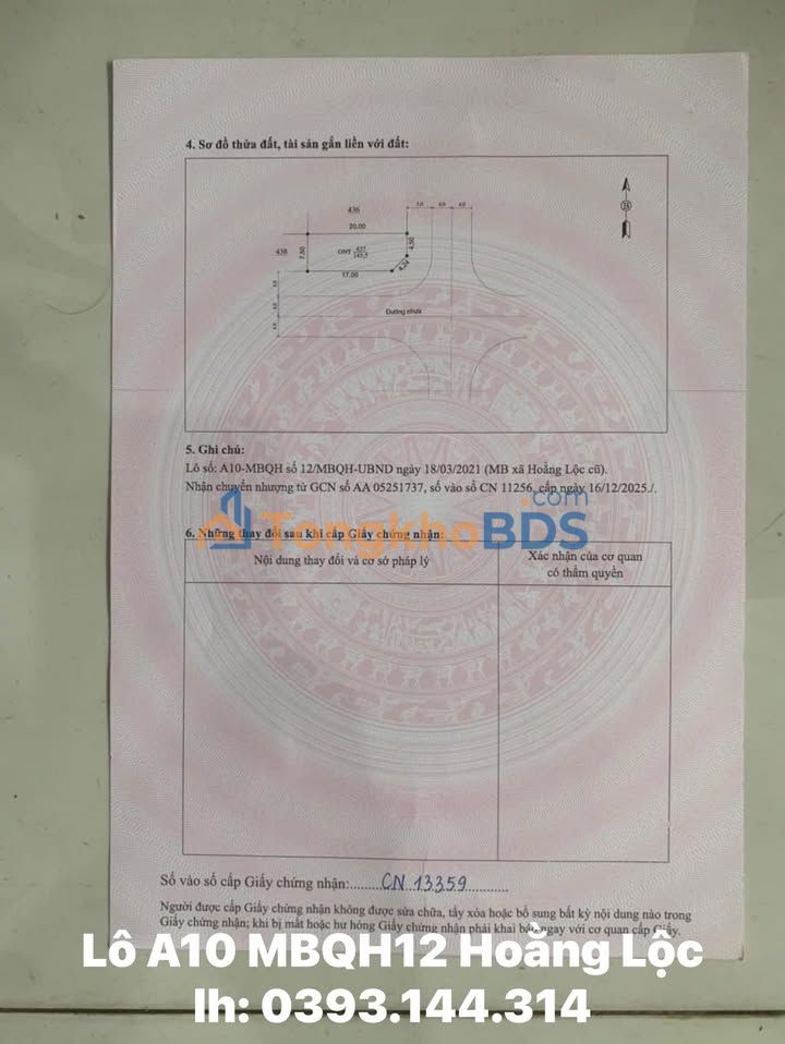 Đất Đầu Ve A10, Hoằng Lộc, Thanh Hóa - 145.5m² - Sát Vành Đai 3