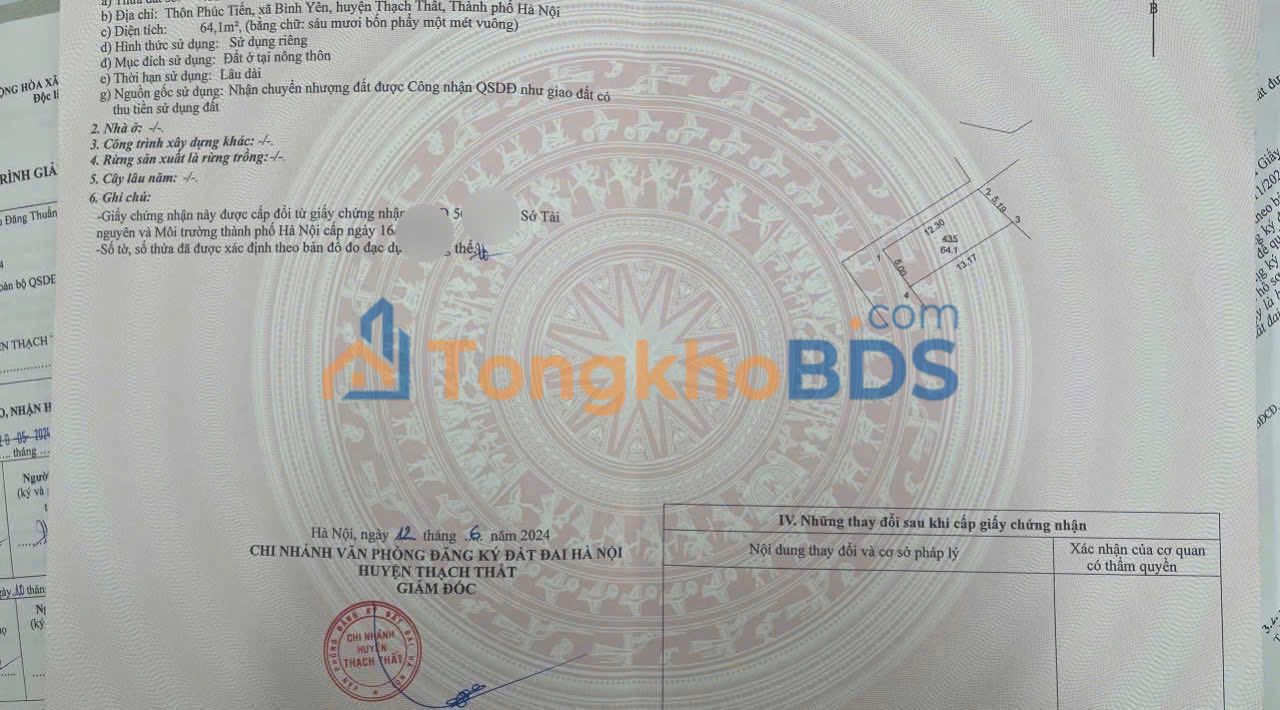 Đất nền góc 64m² Phúc Tiến, Hà Nội - Gần TL 420, ô tô đỗ cửa