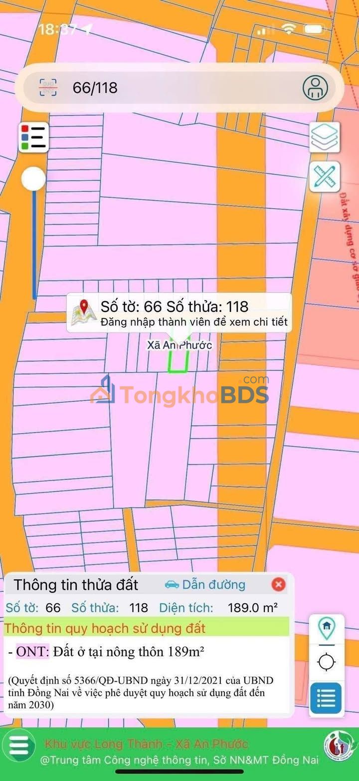 Đất thổ cư 189m² Ấp 3 An Phước, Long Thành - Sổ hồng sẵn, giá 4 tỷ