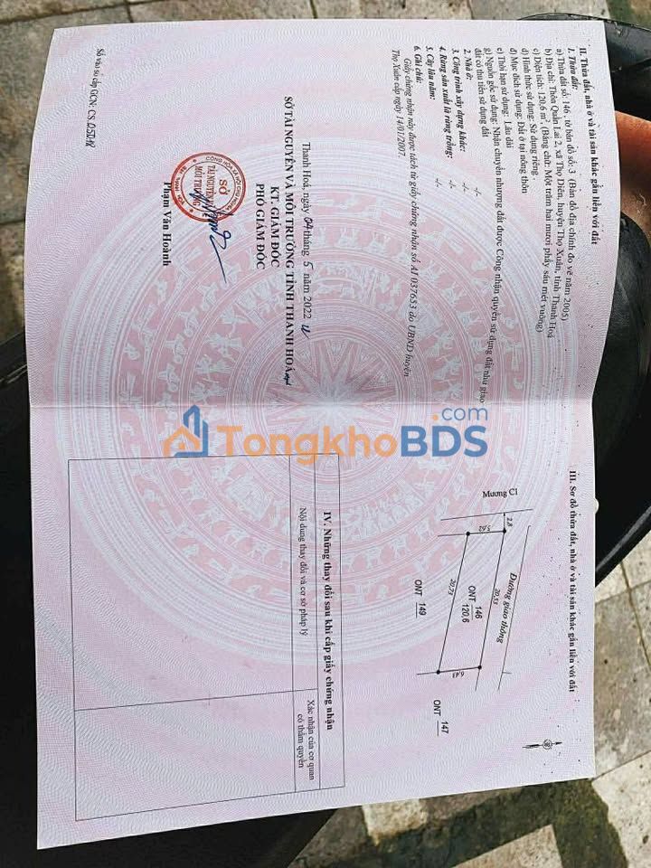 Đất Thọ Xuân 120.6m² Sổ Hồng Riêng - An Cư Lý Tưởng