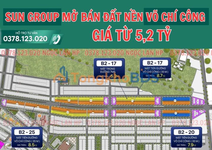 Mặt Tiền Võ Chí Công Đà Nẵng - Sun Group 100-120m² Giá Tốt