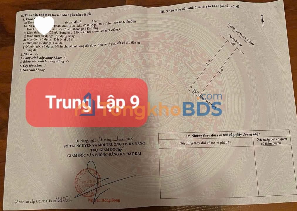 Đất Nền Lakeside Đà Nẵng 125m² - Giá Đầu Tư Tốt Nhất