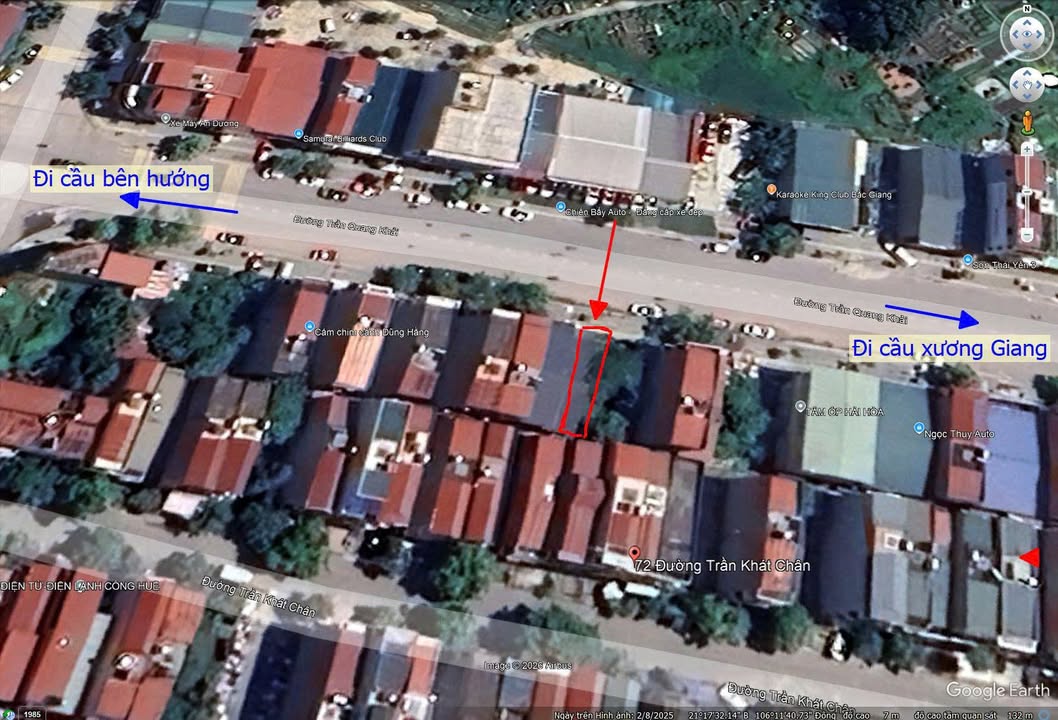 Cho thuê mặt bằng kinh doanh 75m² mặt tiền Trần Quang Khải, Bắc Giang