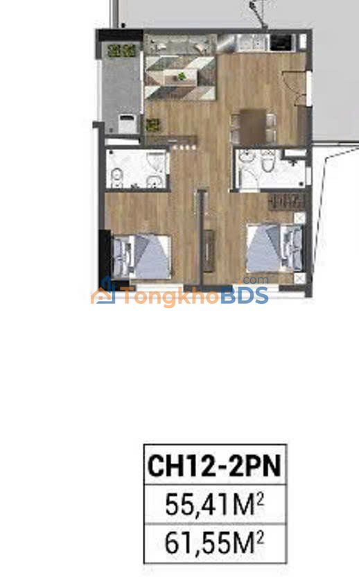 Bán gấp căn hộ Tecco Đán 62m² - Căn góc, 2PN, full nội thất