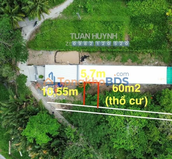 Đất thổ cư 60m² Phường An Bình, Cần Thơ - Nở hậu, giá tốt