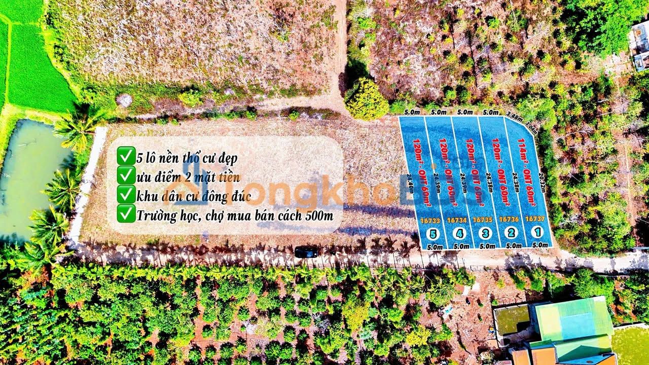 Đất nền EaHu, Đắk Lắk - 120m² view cánh đồng, 179 triệu