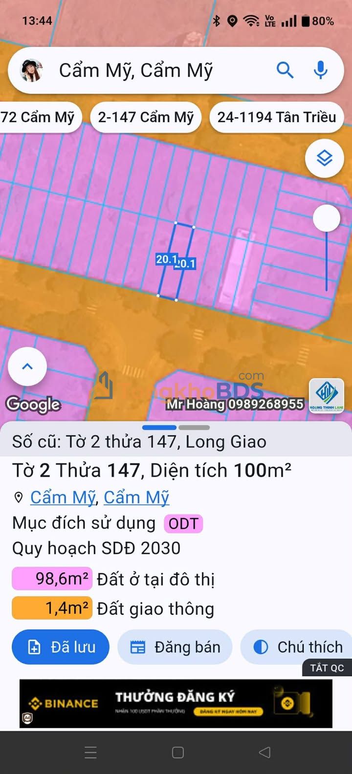 Đất Nền Sổ Hồng Trung Tâm Cẩm Mỹ, Đồng Nai - 100m² Thổ Cư