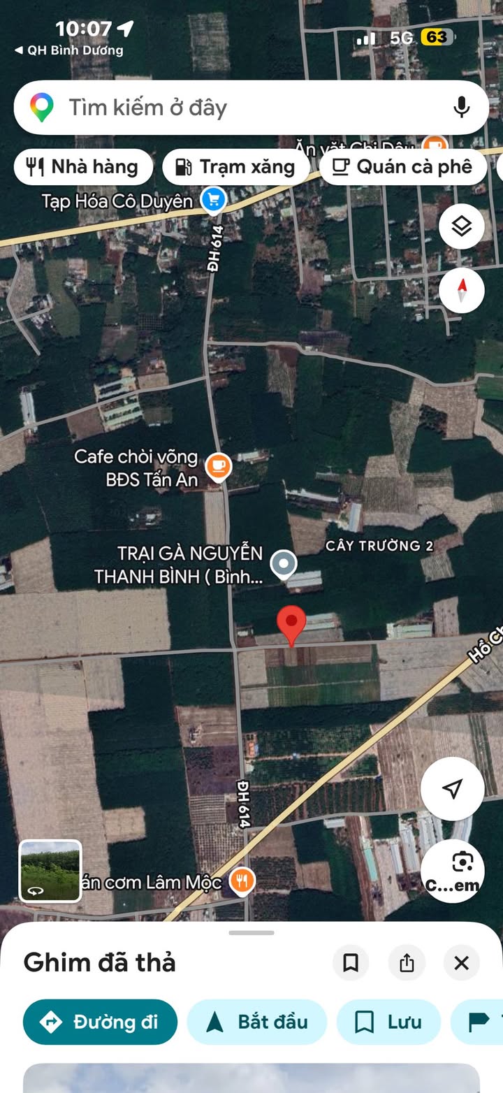 Đất thổ cư 1260m² mặt tiền đường DH614, Bàu Bàng, Bình Dương - Giá 5.68 tỷ