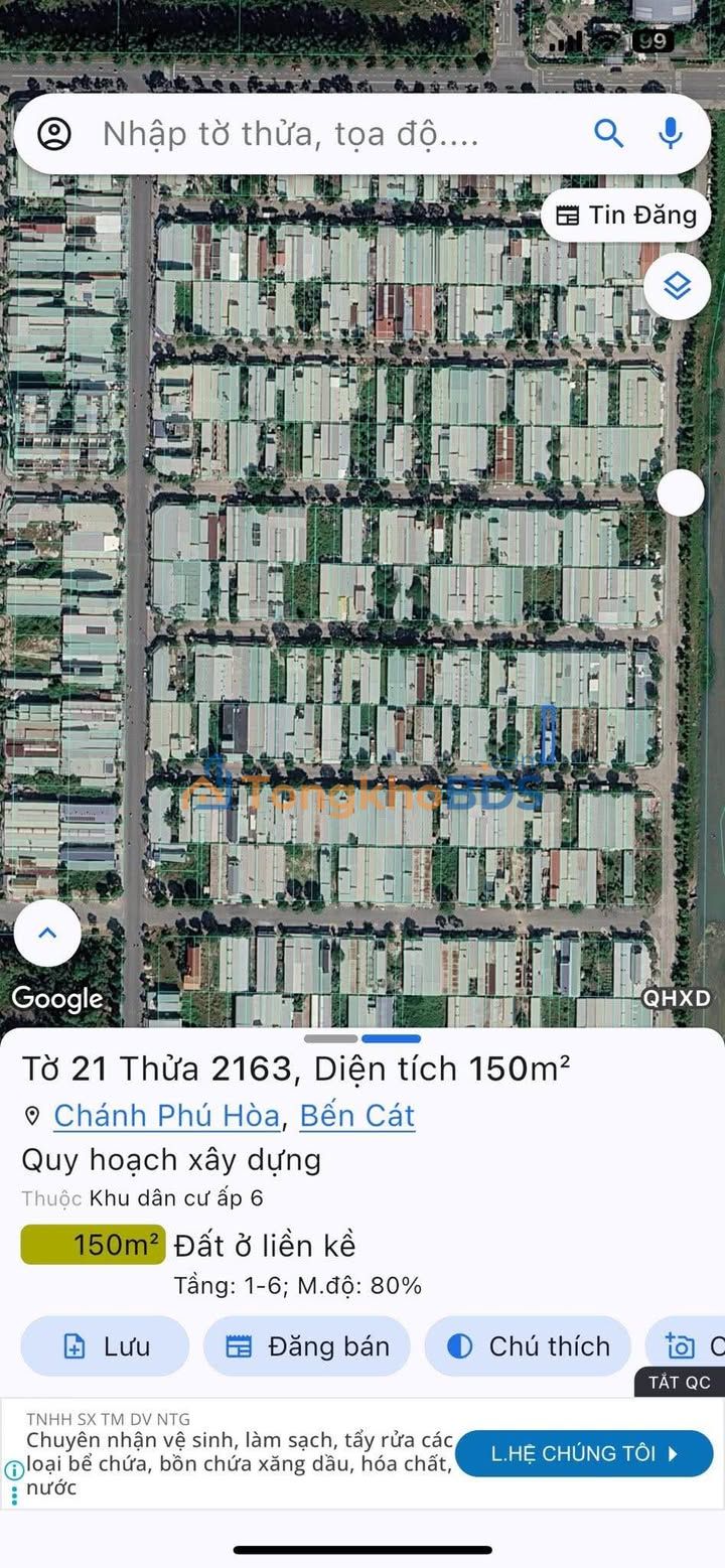 Đất nền Mỹ Phước 3, Bến Cát 150m² - Mặt tiền đường NH6, Giá 1.9 tỷ