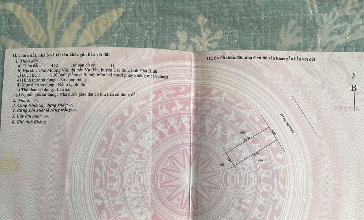 Đất Vụ Bản - Lạc Sơn 120m² Full Thổ Cư, Sổ Sẵn, Giá Tốt