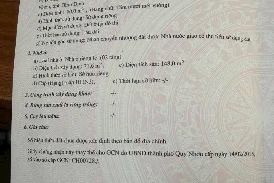 Nhà Mặt Tiền Võ Phước, Quy Nhơn - 80m² Sổ Đỏ 4.95 Tỷ