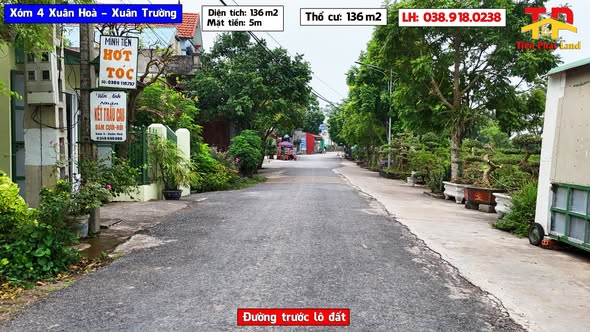 Đất nền Xuân Hoà Xuân Trường 136m² thổ cư - Sổ đỏ chính chủ