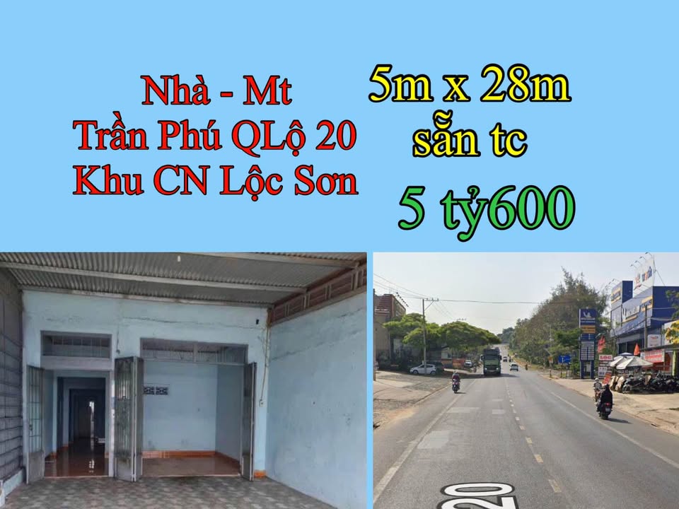 Nhà Mặt Tiền Trần Phú - 5 Tỷ/140m² - Ngay KCN Lộc Sơn Bảo Lộc