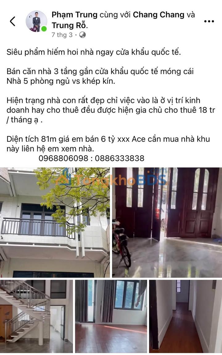 Nhà 3 Tầng 81m² Kinh Doanh Cửa Khẩu Móng Cái - Sẵn Sàng Ở Ngay!