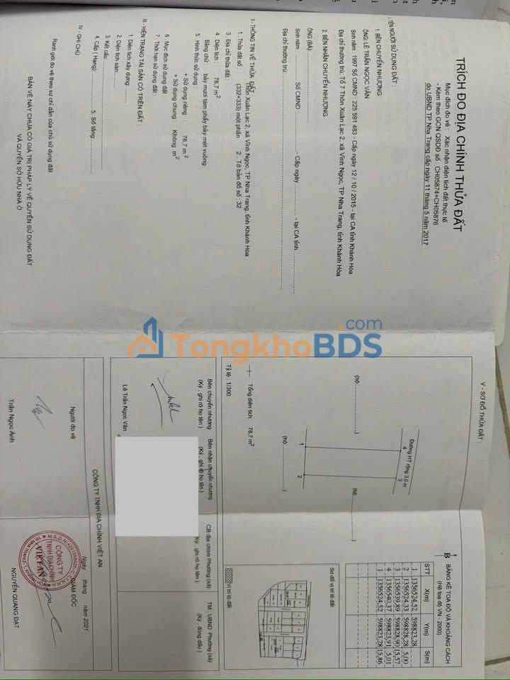 Đất Nền Vi Bằng Thôn Xuân Lạc, Nha Trang - 78.7m² Giá Tốt