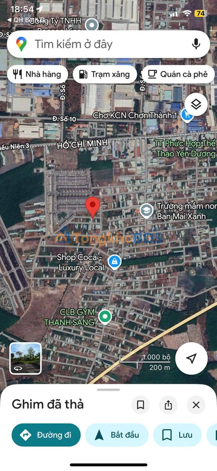 Đất thổ cư Bàu Bàng 230m² - Sổ hồng sẵn, xây trọ kinh doanh tốt