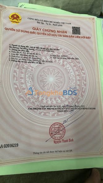 Bán Đất Thổ Cư 300m² Hưng Long, Bình Chánh - Giá 4.5 Tỷ Chính Chủ