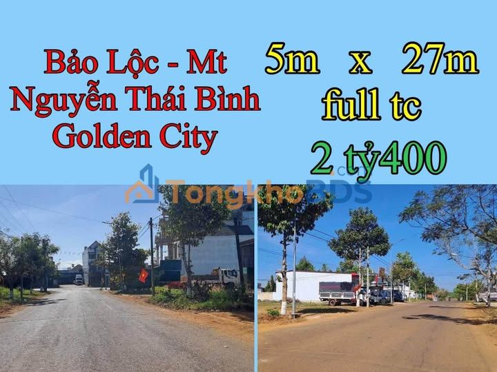 Đất Nền Golden City Bảo Lộc - 135m² Thổ Cư 100% - Giá 2.4 Tỷ