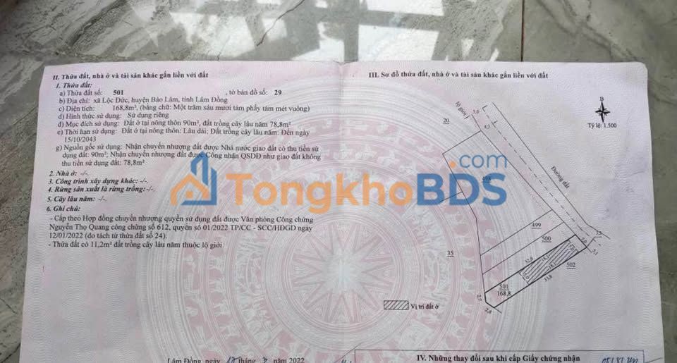 Bán Đất Mặt Đường Nhựa 165m² Thôn Đông La 2, Bảo Lâm - Sổ Sẵn 450 Triệu