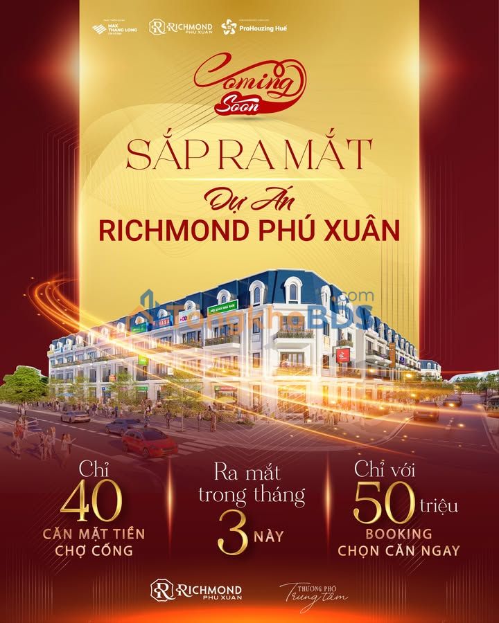 Shophouse Richmond Phú Xuân - Mặt tiền Chợ Cống, 7800m² - Cơ hội đầu tư sinh lời