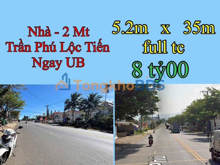 Nhà Trần Phú Lộc Tiến 182m² 8 tỷ - Mặt tiền kinh doanh