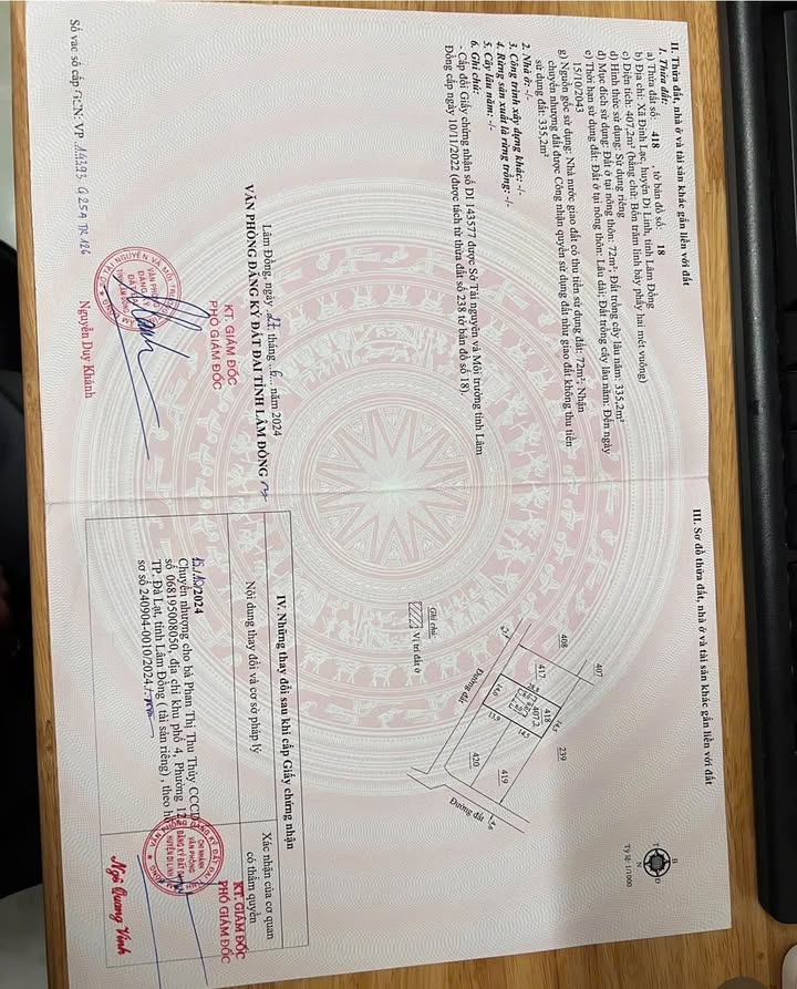 Đất Vườn Di Linh 407m² - Sổ Thổ Cư Sẵn Sàng - Giá Đầu Tư