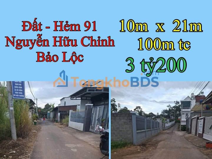 Bán Đất 210m² Hẻm 91 Nguyễn Hữu Chỉnh, Bảo Lộc - Sổ Hồng Sẵn Sàng