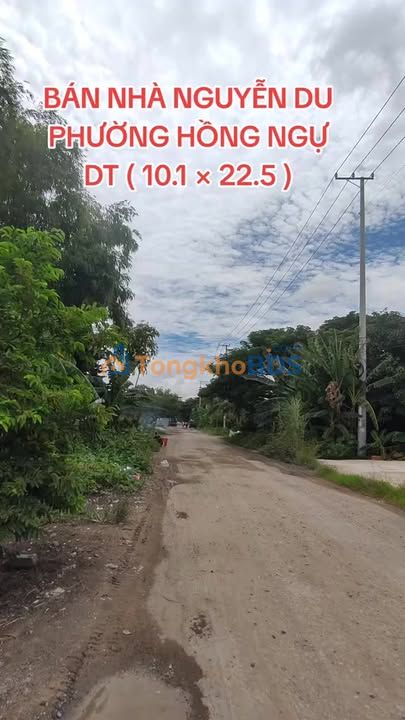 Nhà 222m² Nguyễn Du, Hồng Ngự - Sổ hồng, 4PN, 10.1x22m