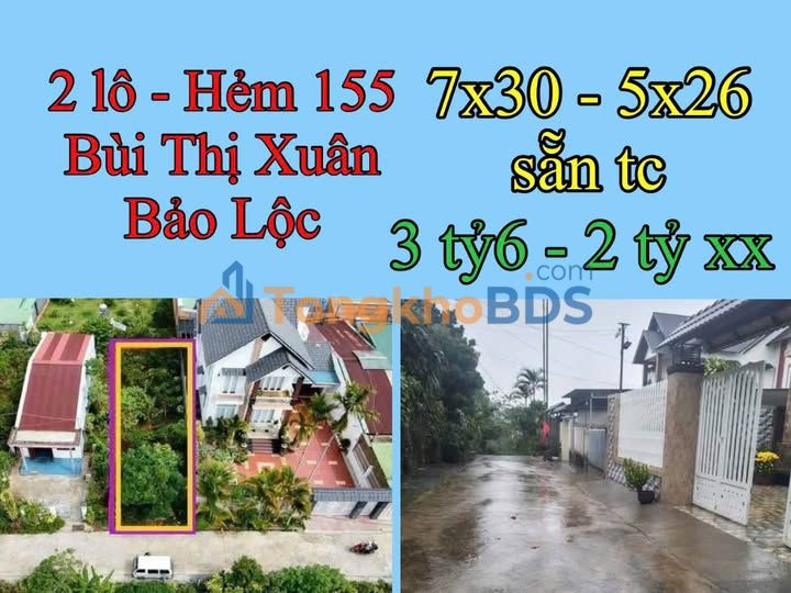 Đất 210m² Hẻm 155 Bùi Thị Xuân, Bảo Lộc - Sổ TC, Giá 3.6 Tỷ