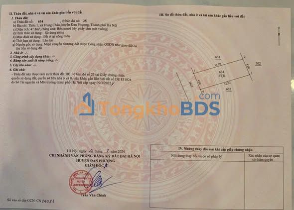 Đất thổ cư Trung Châu A Đan Phượng 48m² giá 2,85 tỷ - Sổ đỏ chính chủ