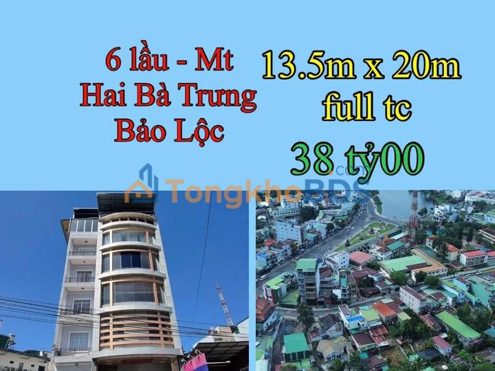 Nhà Mặt Tiền Hai Bà Trưng, Bảo Lộc - 6 Tầng Kinh Doanh 270m²