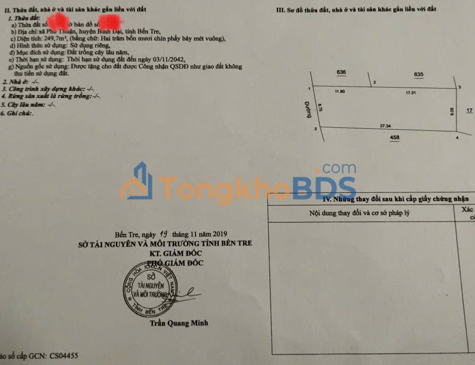 Bán Nền Phú Thuận, Bến Tre - 249.7m² Giá 800 Triệu, Gần Chợ & KCN