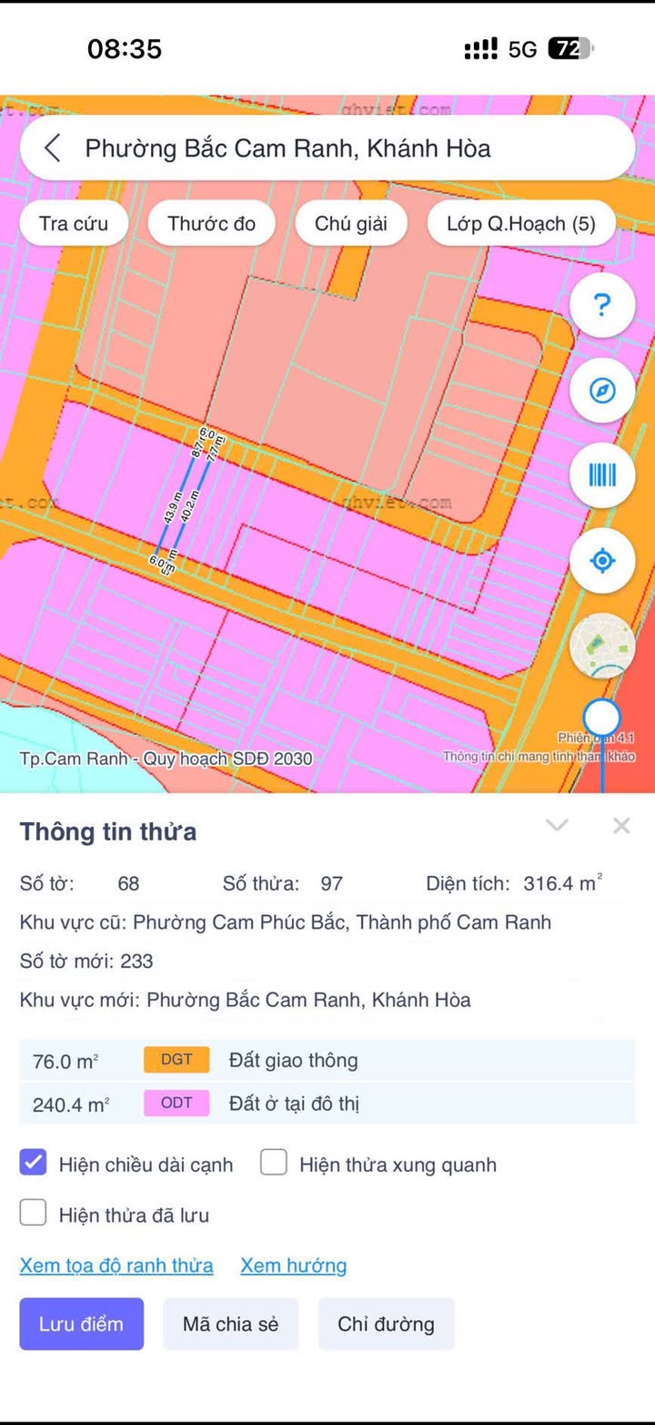 Đất nền Cam Ranh 316m² mặt đường bê tông, gần Vịnh - Sổ đỏ sẵn sàng