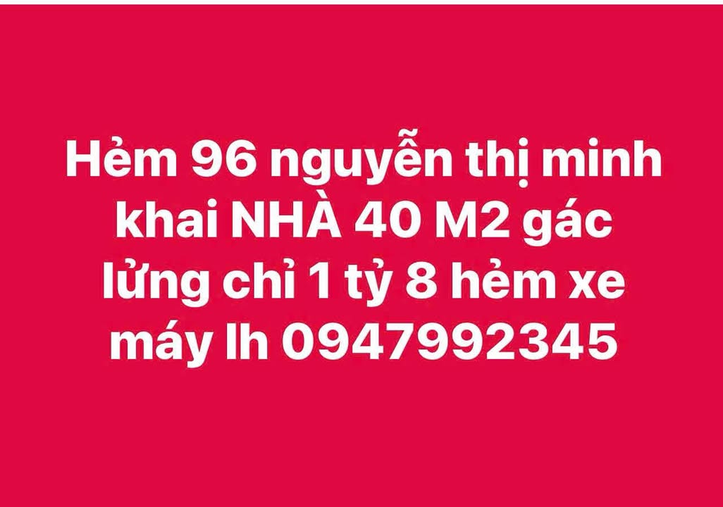 Nhà Hẻm 96 Nguyễn Thị Minh Khai, Sơn Hòa - 40m² Giá 1.8 Tỷ