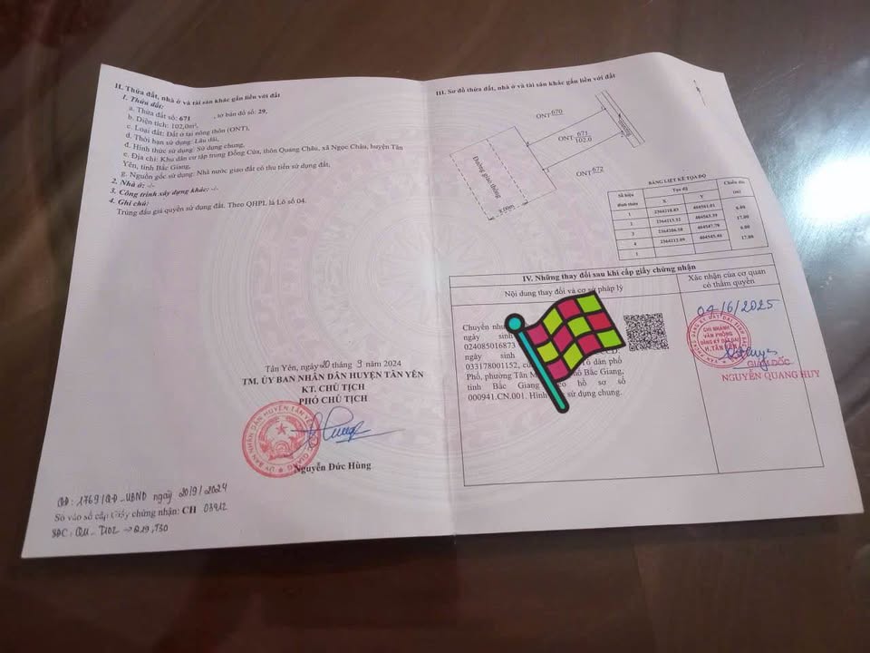 Đất nền 102m² tại Thôn Quảng Châu, Xã Ngọc Châu, Huyện Tân Yên - Cơ hội đầu tư hấp dẫn!