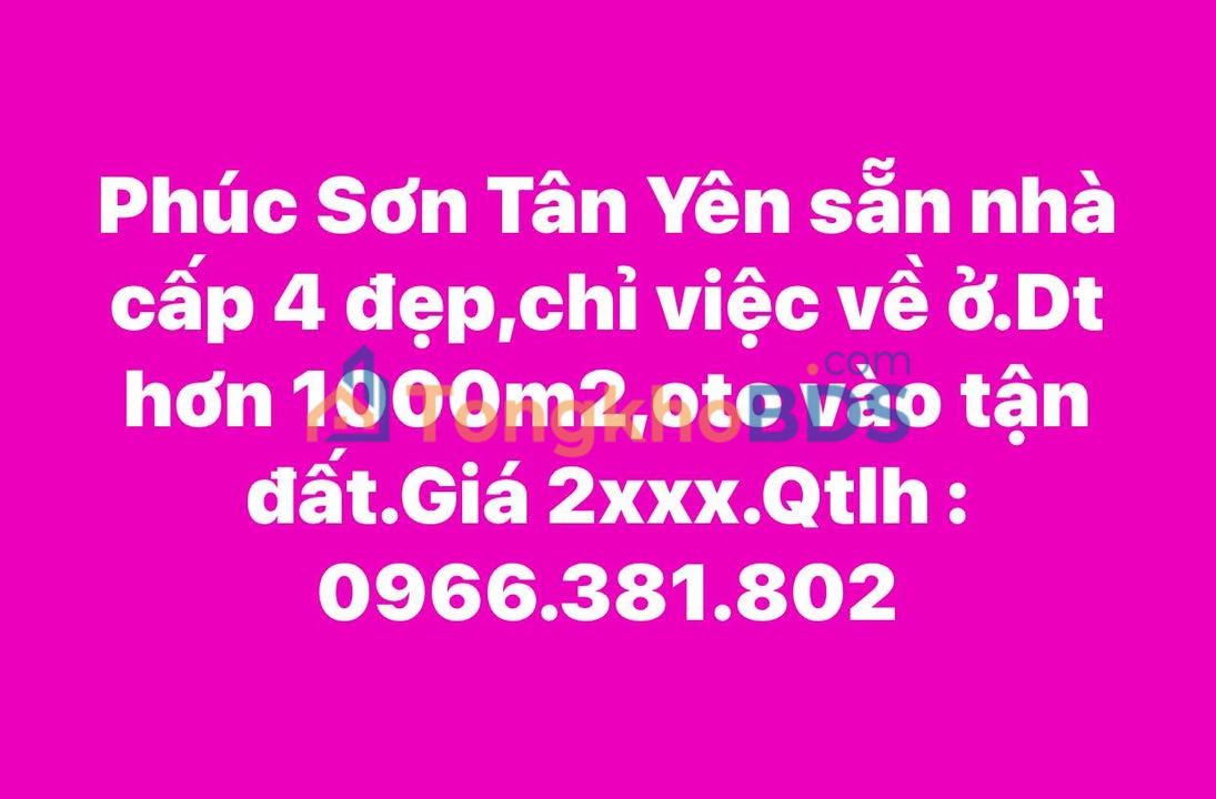 Bán Gấp Nhà Cấp 4 Phúc Sơn, Bắc Giang - 1000m² Sổ Hồng Riêng
