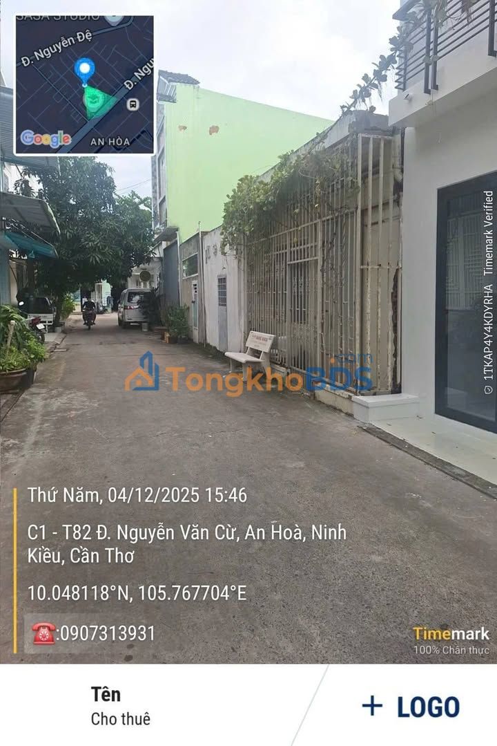 Bán Đất 60m² 2 Mặt Tiền Hẻm Võ Trường Toản, Ninh Kiều - 3.2 Tỷ