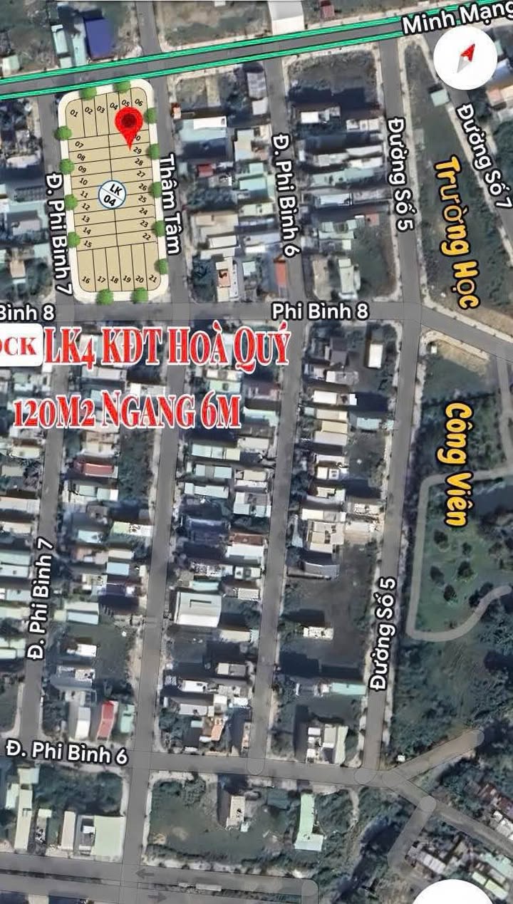 Đất Nền 120m² Ngang 6m Phường Khuê Mỹ, Đà Nẵng - Giá Tốt