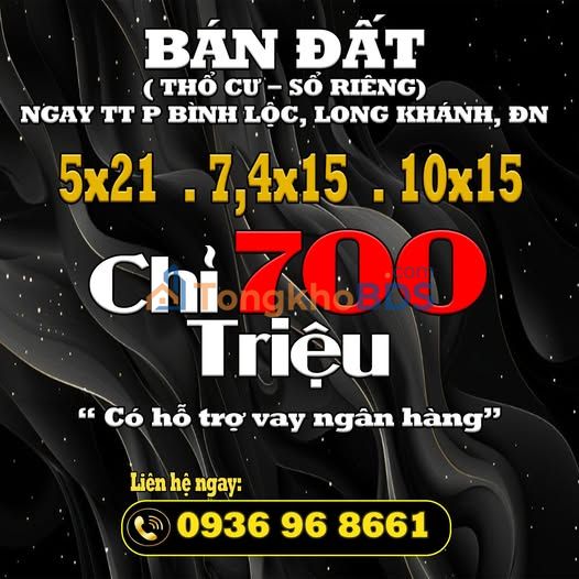Đất Thổ Cư Sổ Riêng Xã Bình Lộc, Long Khánh - Chỉ 700 Triệu