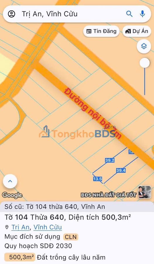 Đất Vĩnh Cửu Đồng Nai 497m² Sổ Riêng Giá Tốt