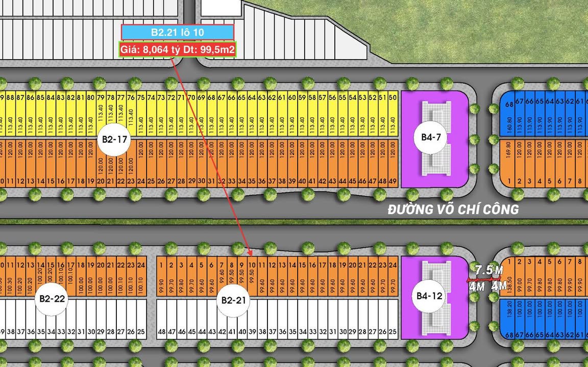 Đất nền VCC B2-21 Đà Nẵng - 80m² hướng Bắc, sổ đỏ - Giá 6.4 tỷ