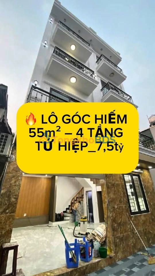 Nhà Lô Góc Tứ Hiệp 55m² - 4 Tầng Full Nội Thất, Giá 7.5 Tỷ