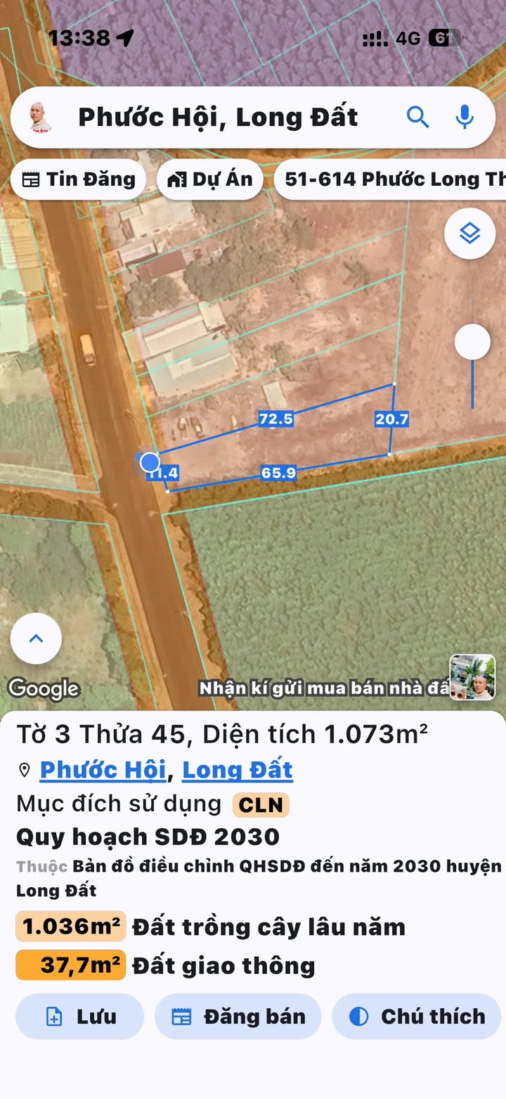Đất Lộc An Hồ Lồ, Đất Đỏ - Lô Góc 1073m², Sổ Hồng Riêng, Giá 3.6 Tỷ