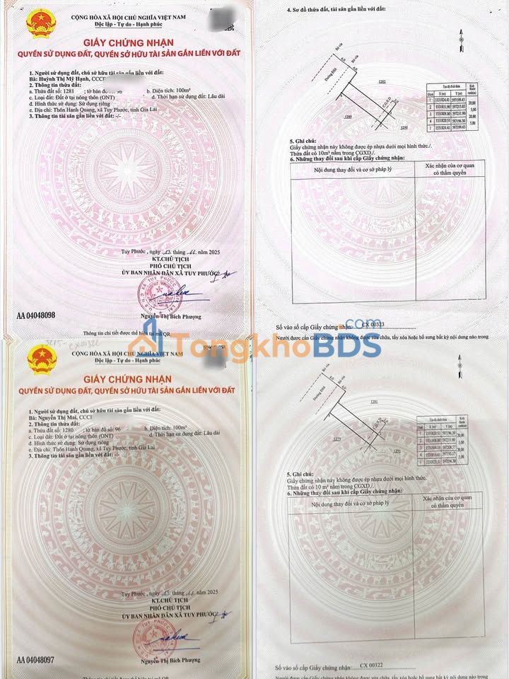 Đất Nền Sổ Hồng Riêng Tuy Phước 100m² - Giá Tốt, Xây Tự Do