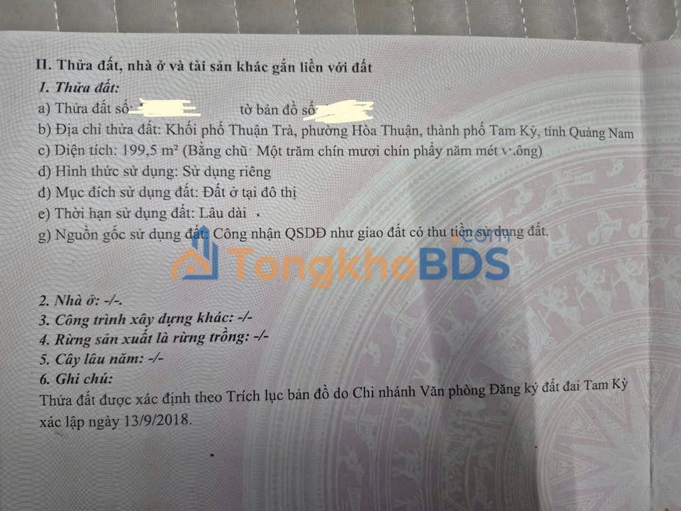 Bán nhanh Đất nền KDC Phường Bàn Thạch, TP. Đà Nẵng - 200m² - 2 Tỷ